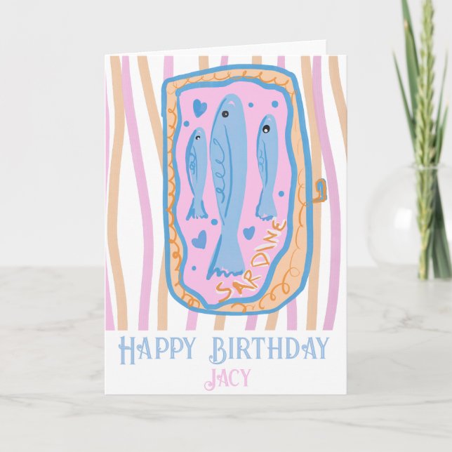 Carte Sardines Mignonnes Anniversaire Mignonnes (Devant)