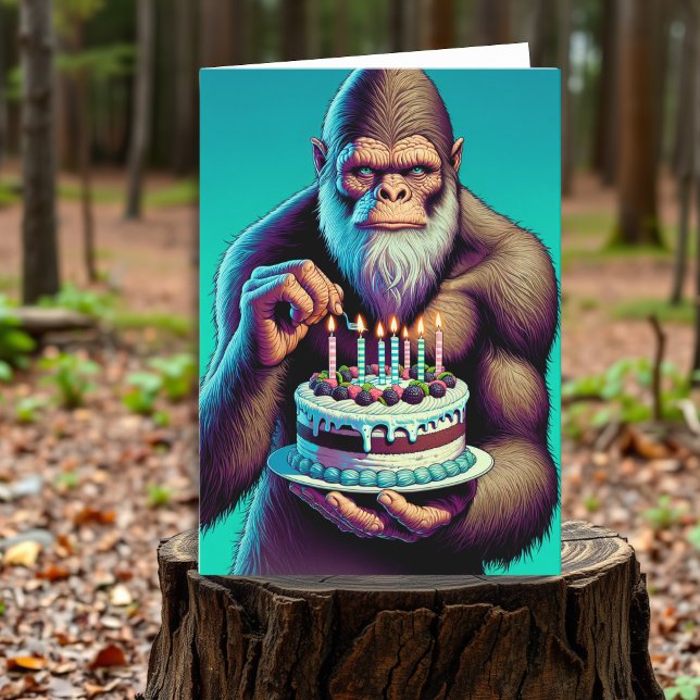 Carte Sasquatch Bigfoot drôle Anniversaire (Créateur téléchargé)
