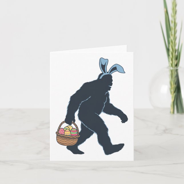 Carte Sasquatch Bunny Oreilles transportant des oeufs de (Devant)