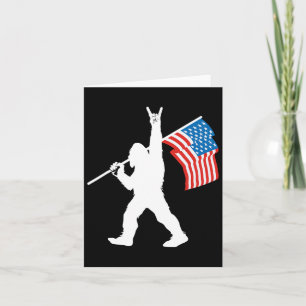 Carte Sasquatch drôle Rock And Roll Drapeau Usa pour Big