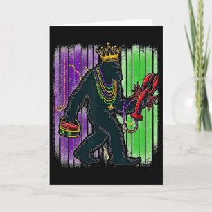Carte Sasquatch Mardi Gras Bigfoot Drôle Hommes Enfants 