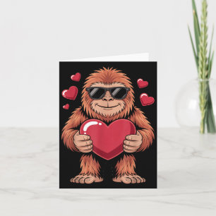 Carte Sasquatch Saint-Valentin - Bigfoot Cœur Célibatair