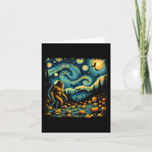Carte Sasquatch Van Gogh Starry Nuit Halloween Big Foot