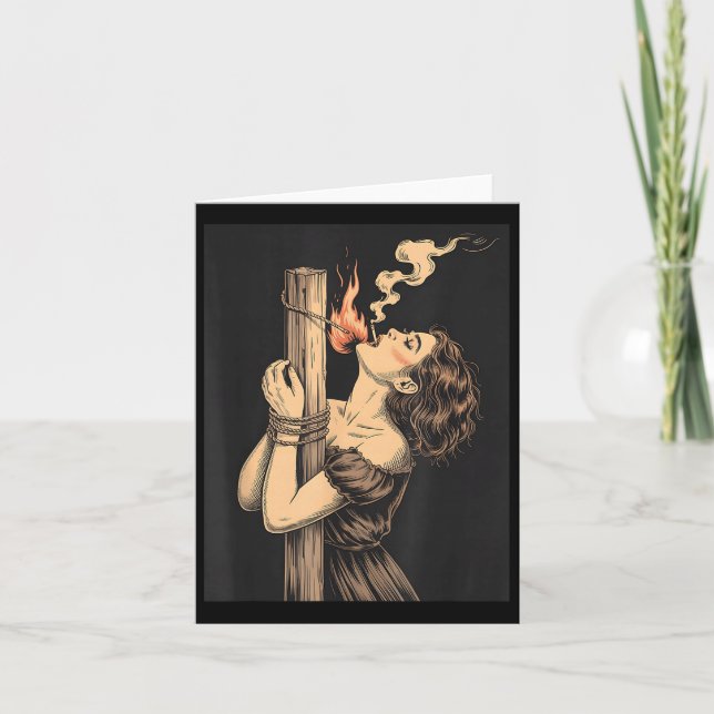 Carte Satan Devil Hell sorcière avec Flames Cigarette Oc (Devant)