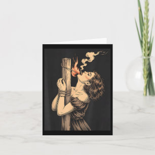 Carte Satan Devil Hell sorcière avec Flames Cigarette Oc