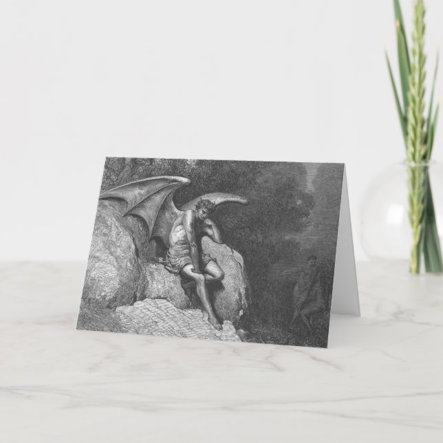 Carte Satan Thinking Winter Solstice Card (Devant)