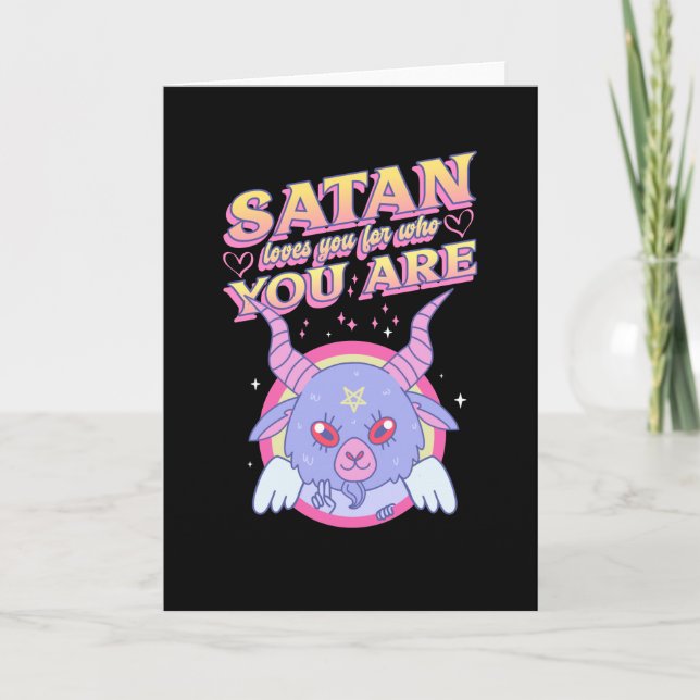 Carte Satan vous aime pour qui vous êtesCarte de voeux p (Devant)