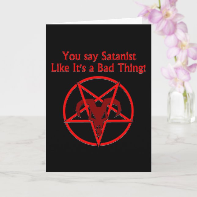 Carte Satanist Bad Thing Dark Humour Chèvre Pentacle (Orchidée)