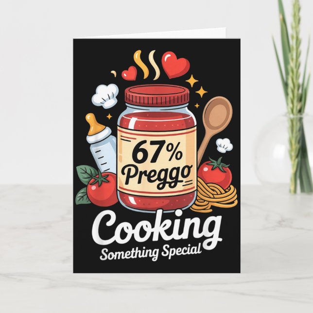 Carte Sauce Pâtes Preggo Annonce de Grossesse Drôle 67 (Devant)