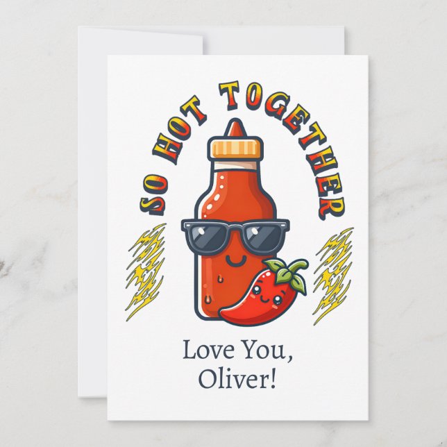 Carte Sauce Piquante Amour Chaud Ensemble (Devant)