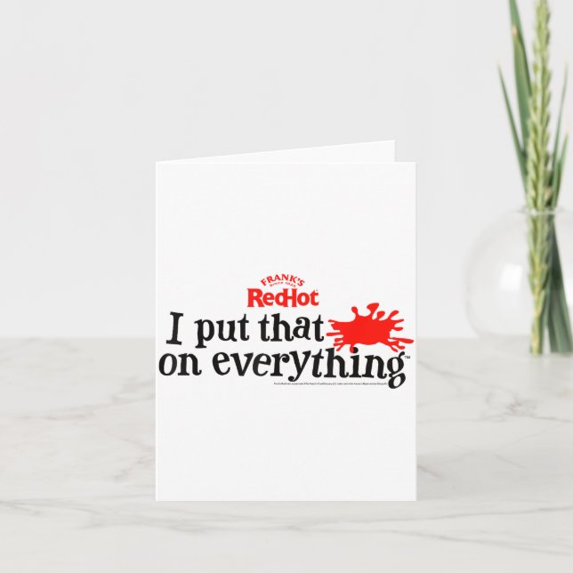 Carte Sauce piquante Frank's Redhot I Put That On Everyt (Devant)