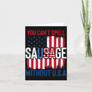 Carte Saucisse Patriotique Drôle Usa BBQ Drapeau América