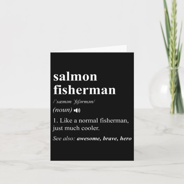 Carte Saumon Pêcheur Définition Drôle Saumon Pêche (Devant)