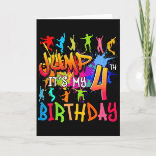 Carte Sautons C'est Mon 4ème Anniversaire Tapis Annivers