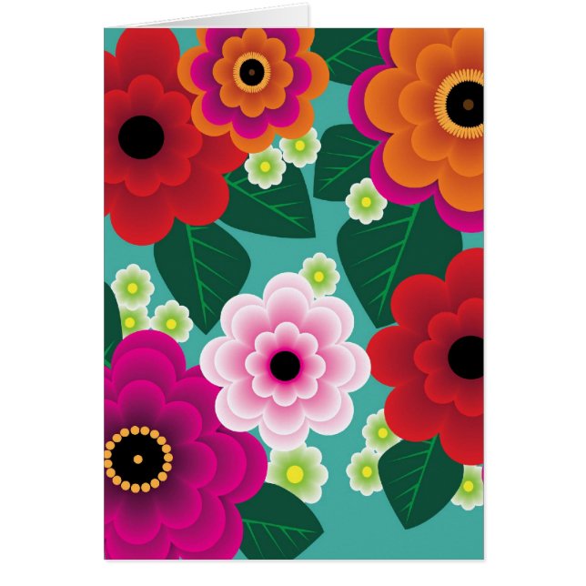 Carte sauvage de flower power d'enfant (Devant)