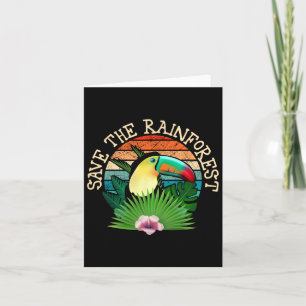Carte Sauver la forêt tropicale de style rétro Jour de l