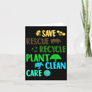 Carte Sauver les abeilles sauver les animaux recycler le