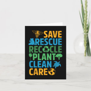 Carte Sauver les abeilles Secourir les animaux Recycler