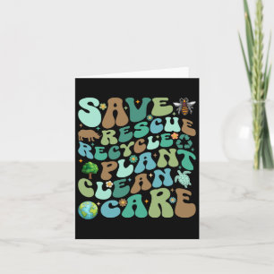 Carte Sauver Sauvetage Recycler Plante Propre Soin Drôle