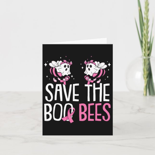 Carte Sauvez la conscience du cancer du sein Boo Bees Ha (Devant)
