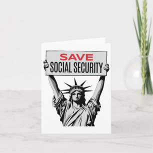 Carte Sauvez La Sécurité Sociale -Statue De La Liberté -