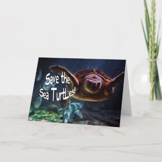 Carte Sauvez les tortues de mer Photo d'animal