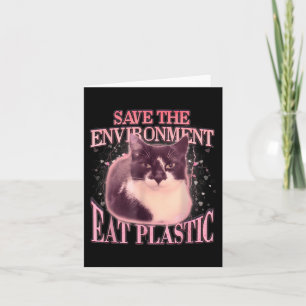 Carte Sauvons L'Environnement Manger Plastique Silly Cha