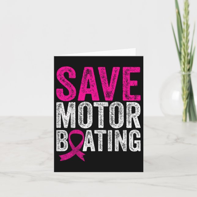 Carte Save Motorboy Funny Breast Cancer Awareness (Devant)