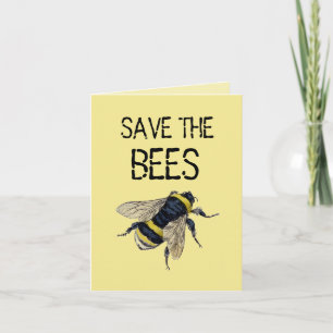 Carte Save the Bees & How to Help Blank Inside Note