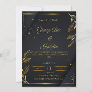Carte "Save the Date" Élégante à Motifs Floraux No