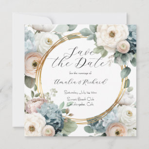 Carte "Save the Date" Florale Élégante et Personna