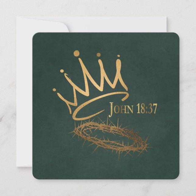 Carte SAVIOR KING Elegant Green Christian Christmas (Devant)