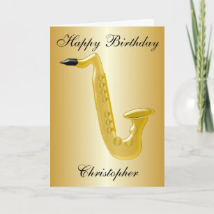 Carte Saxophone Design Personalised Birthday