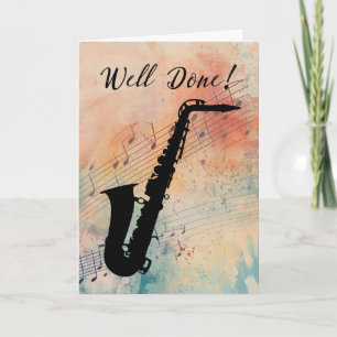 Carte Saxophone Music Performance Félicitations