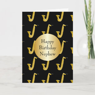 Carte Saxophone Personnalisé Nephew Anniversaire