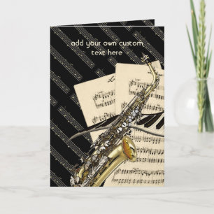 Carte Saxophone & Piano Music Design Personalized