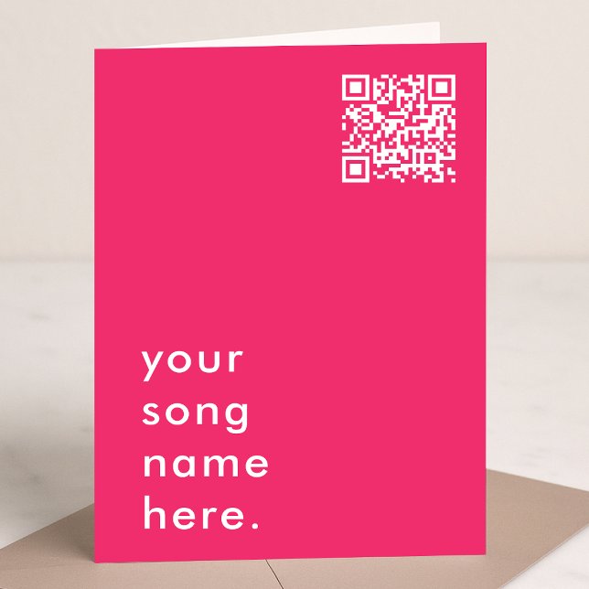 Carte Say it with Music | Pink QR Code Streamable Song (Créateur téléchargé)
