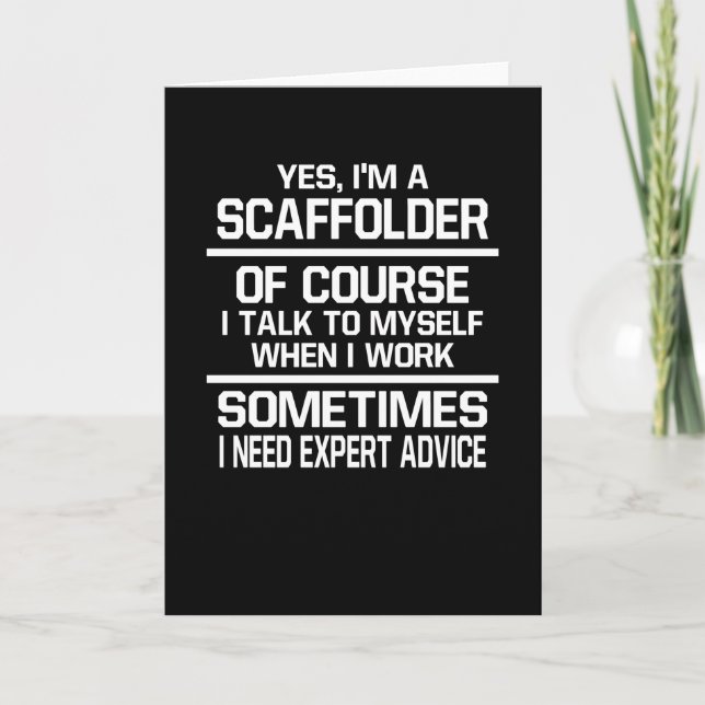 Carte Scaffolder Parlez-moi Expert Conseils échafaudage (Devant)