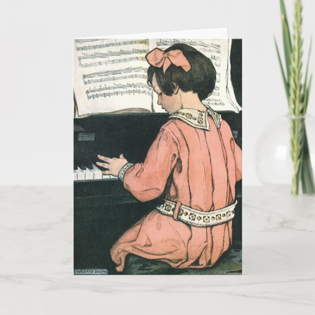 Carte Scales de Jessie Willcox Smith, Piano Music Girl (Devant)