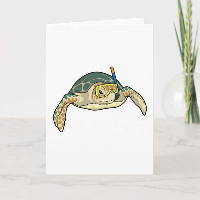 Carte Scaphandre Plongeur Tortue (Devant)