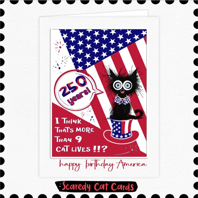 Carte Scaredy Cat "250ème" 4 juillet (Créateur téléchargé)