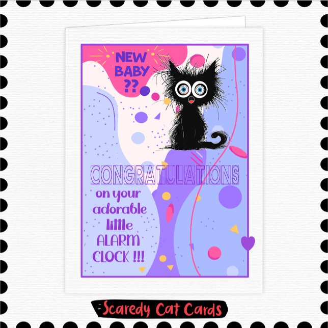 Carte Scaredy Cat Nouveau Bébé (Créateur téléchargé)