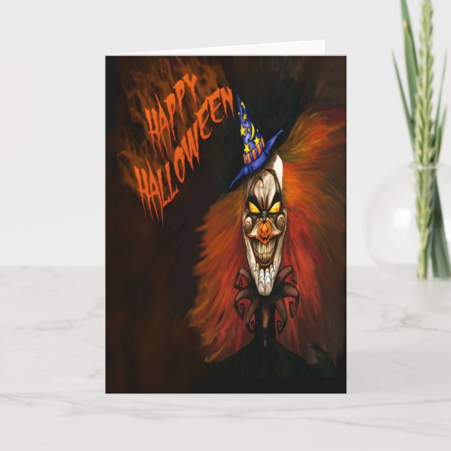 Carte Scary Clown Halloween Card (Devant)