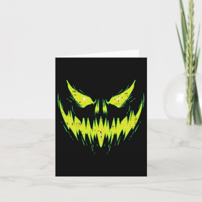 Carte Scary Pumkin Jack O Lantern Face Halloween Men Bo (Devant)