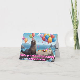 Carte Sceau amusant Salutation d'anniversaire avec Humou