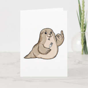 Carte Sceau avec poisson et fourchette