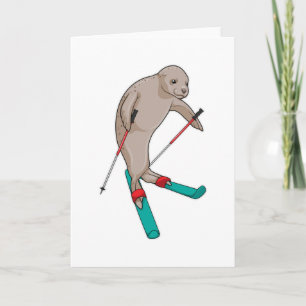 Carte Sceau Skieur Ski