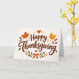 Carte Scénario classique de Thanksgiving Floral Automne