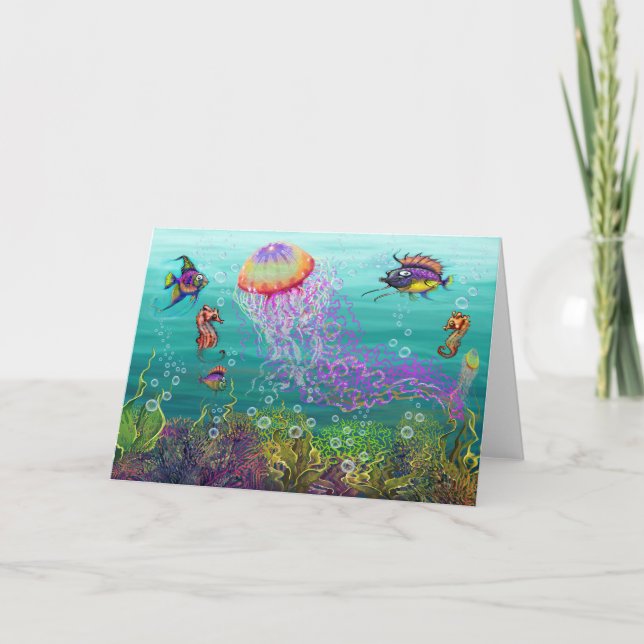Carte Scène aquatique avec méduse (Devant)