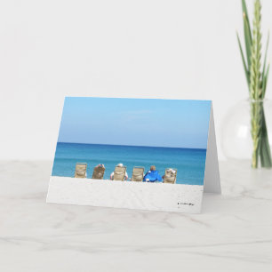 Carte Scène artistique de plage, détente de famille,